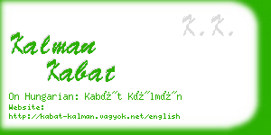 kalman kabat business card